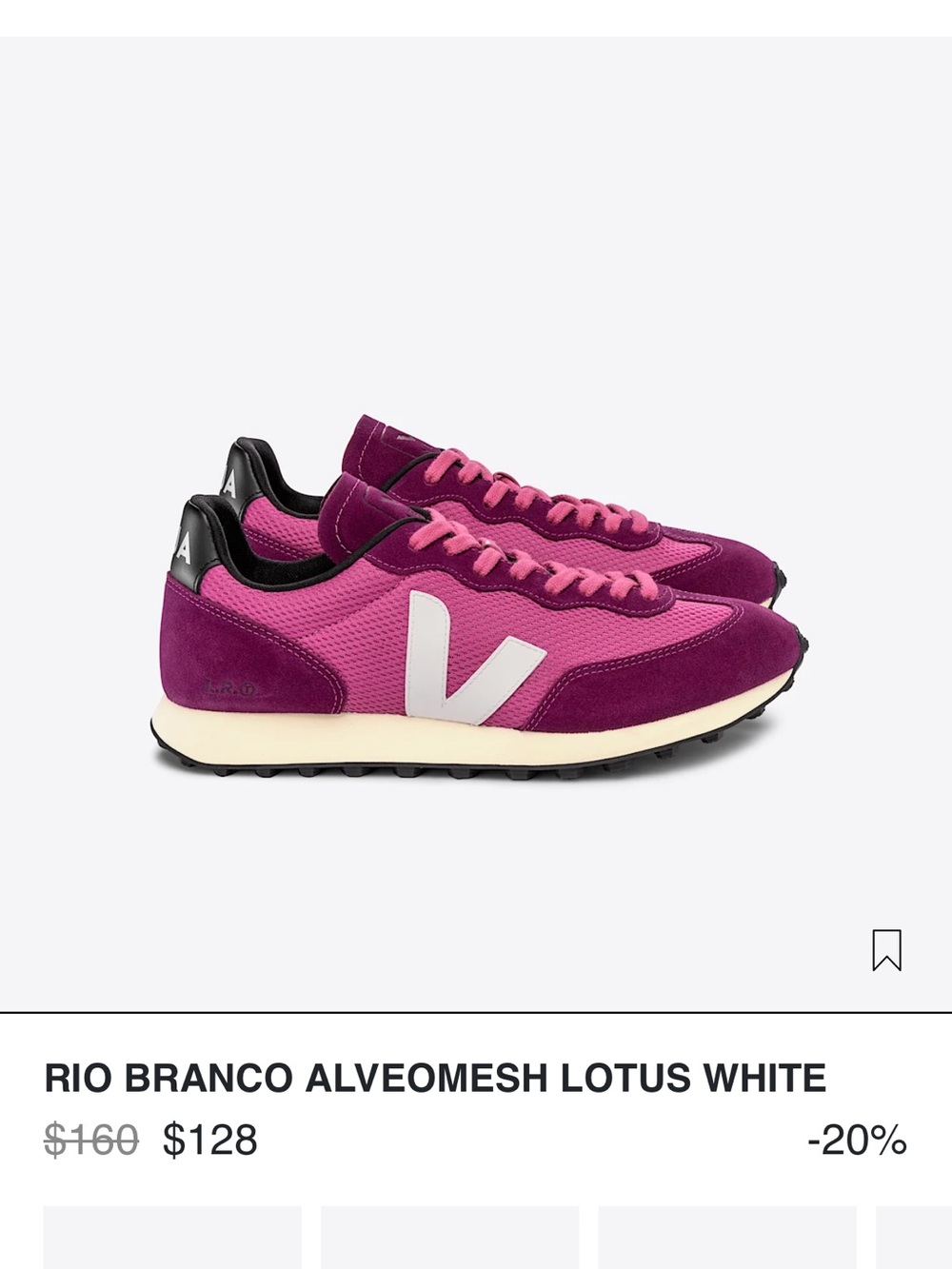 Veja Rio Branco Alveomesh Women’s Sneakers — Magenta & Pink